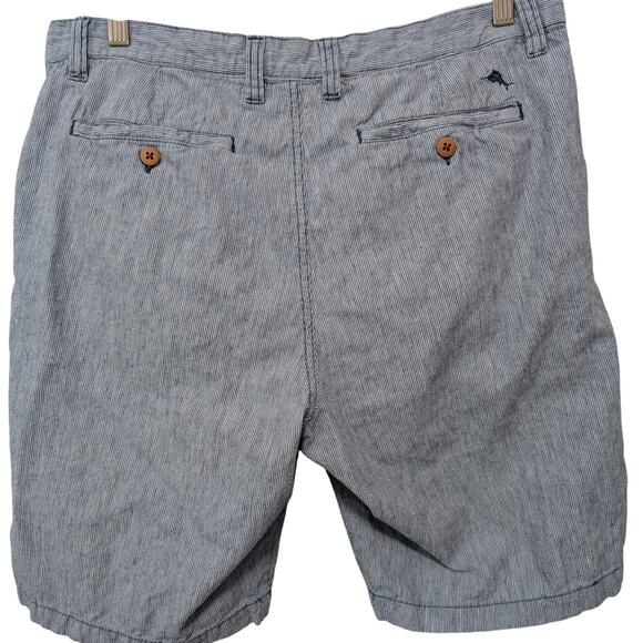 Tommy Bahama Linen Shorts Men 34* Beach Coast Flat Front 9" Inseam Blue - Picture 3 of 10